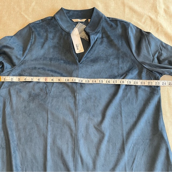 NWT Soft Surroundings Rani Stretch Faux Vegan Suede Dress 3/4 Sleeves - Picture 11 of 16